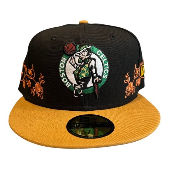 New Era Boston Celtics Floral Vine 59FIFTY Fitted Hat Cap - Picture 4 of 9